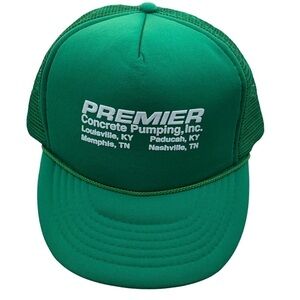 Vintage Premire Concrete Pumping Trucker Snapback Hat Cap Farm Dad Rope